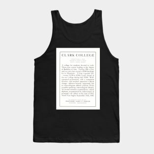 Clark University Vintage 1910 Advertisement - Worcester, Massachusetts Tank Top